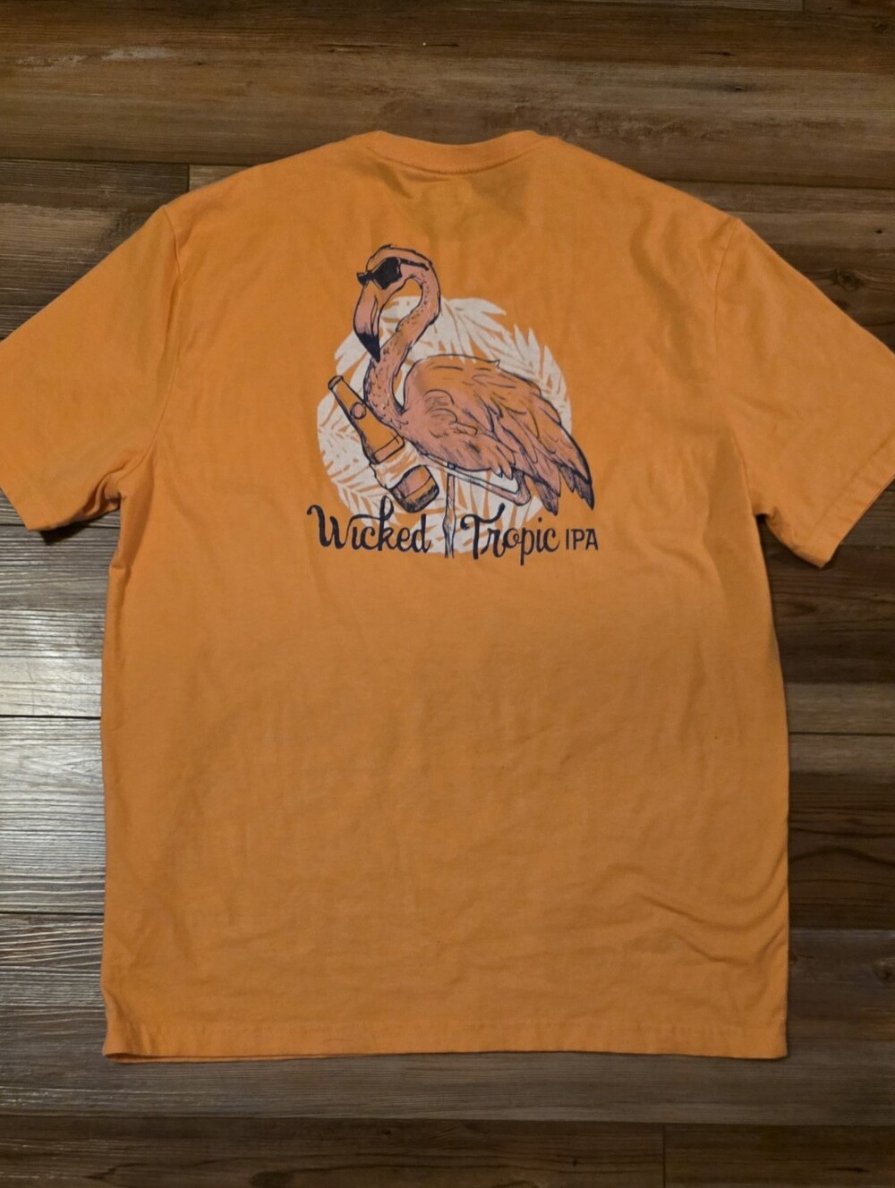 IZOD Saltwater Men's Orange Flamingo Short Sleeve Graphic Tee Size Medium